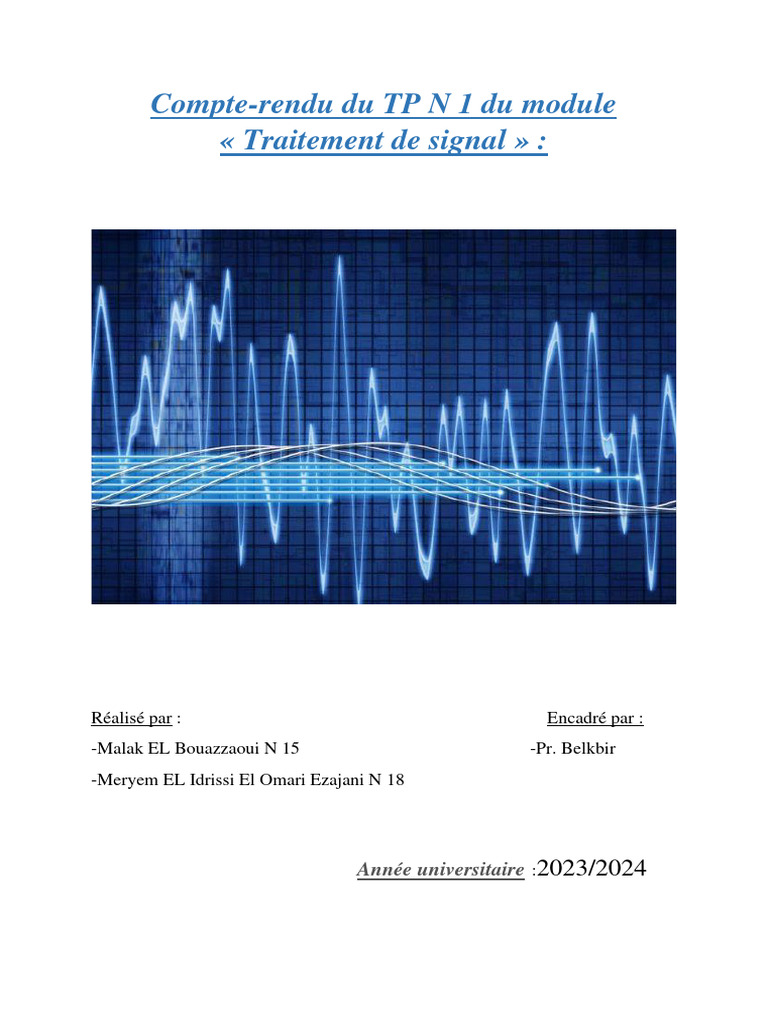 TP Traitement de Signal Numérique | PDF | Transformation de Fourier ...