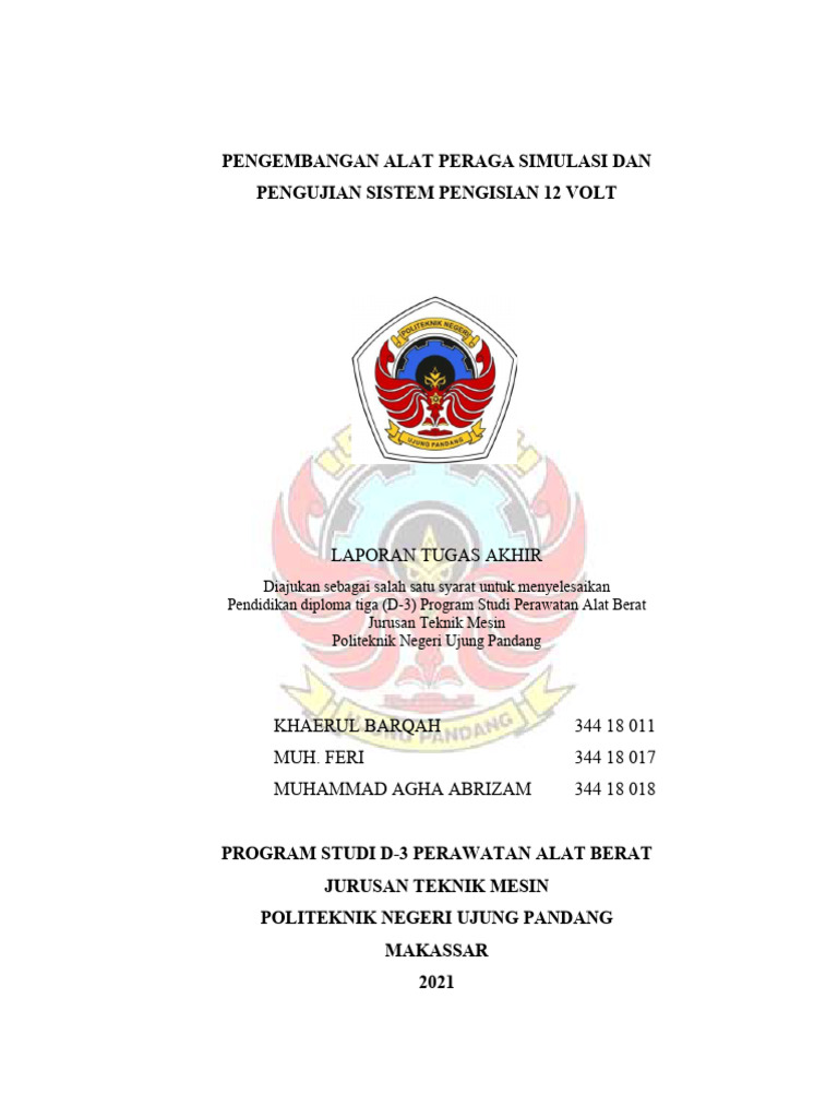 Pengembangan Alat Peraga Simulasi Dan Pengujian Sistem Pengisian 12