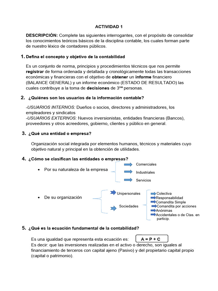 Conceptos Basicos De Contabilidad Parte1docx Descargar Gratis Pdf