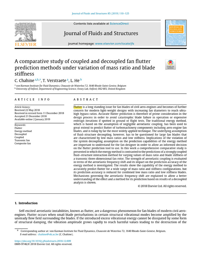 A Comparative Study of Coupled and Decoupled Fan Flutter | PDF | Fluid ...