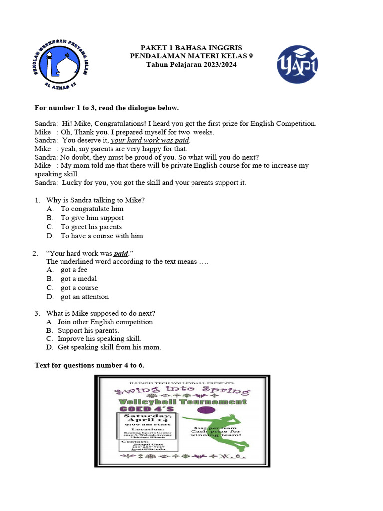 MODUL 1 PM Bahasa Inggris SMP SEMESTER 2 | Download Free PDF | Camel