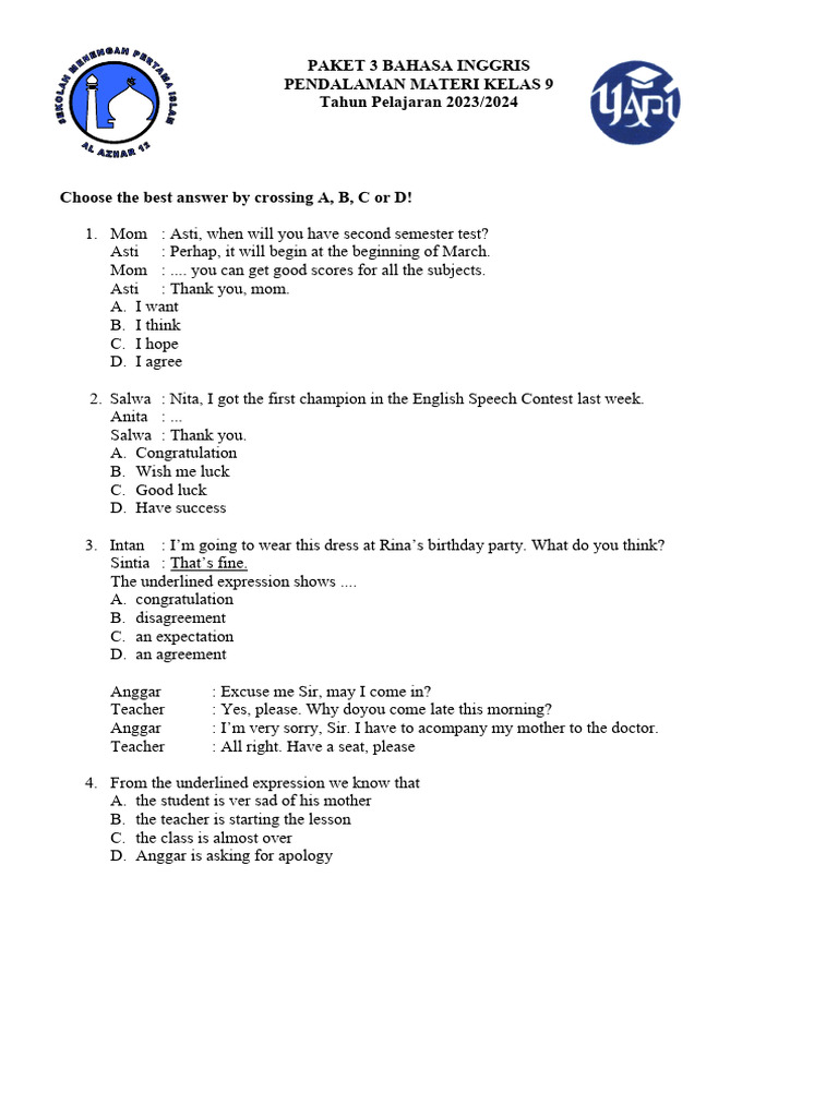 MODUL 3 PM Bahasa Inggris SMP SEMESTER 2 | PDF | Dietary Supplements ...