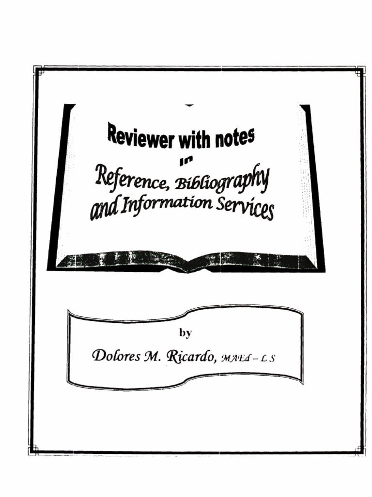 Reviewer With Notes in Reference, Bibliography and Information Services ...