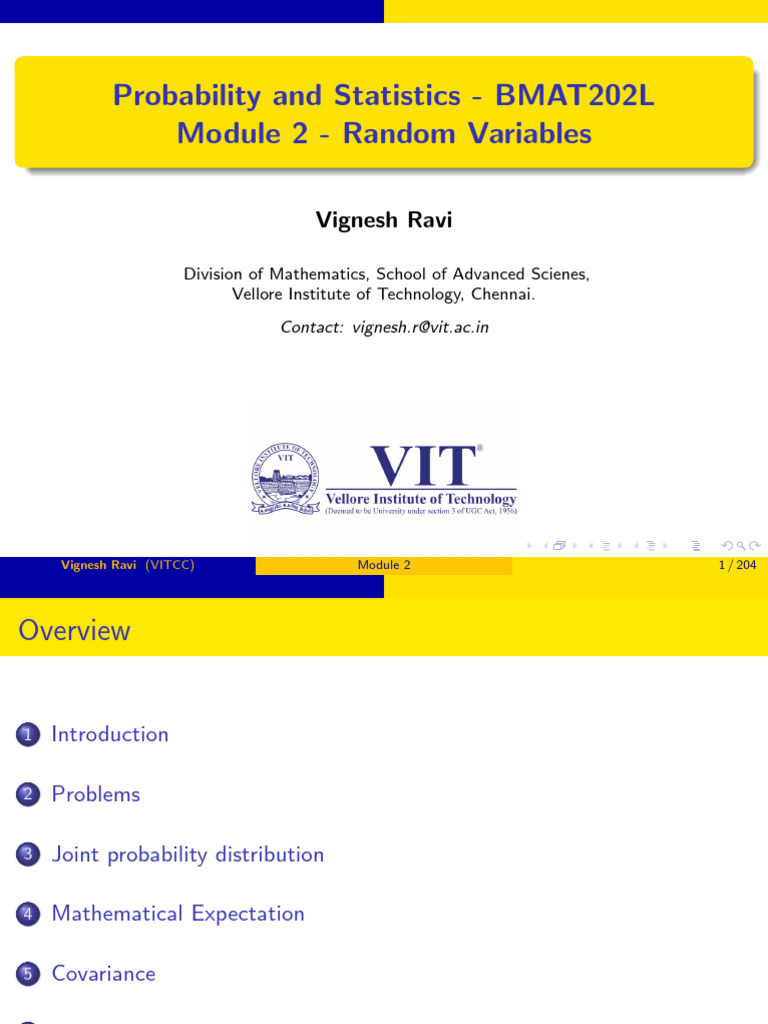 PS ViRa Module 2 | PDF | Random Variable | Probability Distribution