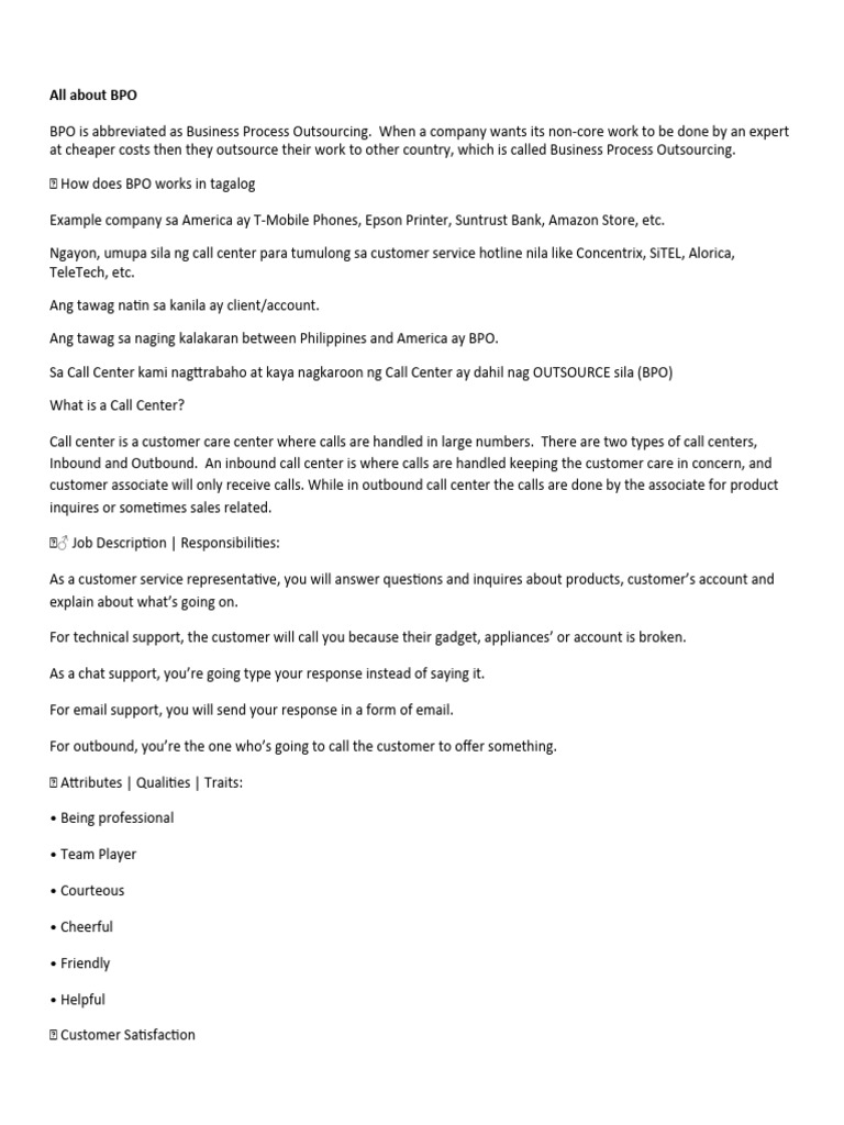 All About Bpo Pdf Call Centre I Phone