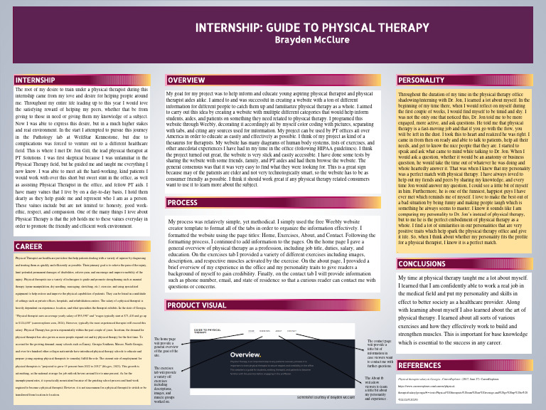 Internship Trifold PDF | PDF | Physical Therapy | Medicine