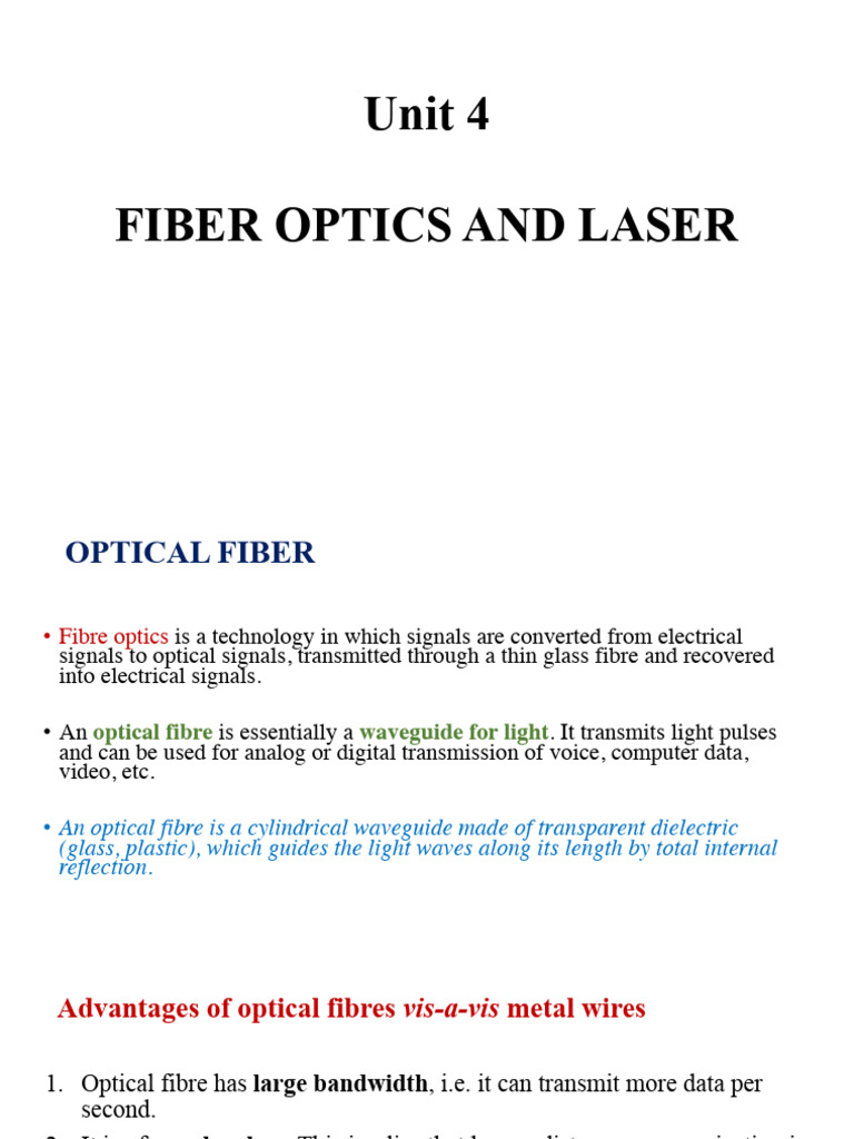 Fibre Optics | PDF | Optical Fiber | Dispersion (Optics)