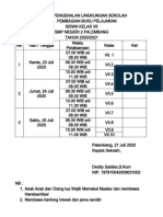 JADWAL PENGENALAN LINGKUNGAN SEKOLAH