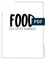 Color by Number Food Preschool Worksheets