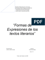 Formas de Expresiones de Textos Literarios..