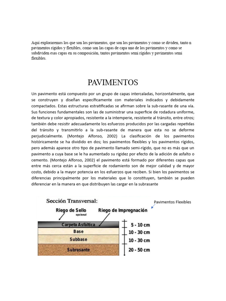 Tipos y características de pavimentos | PDF | Hormigón | Rigidez