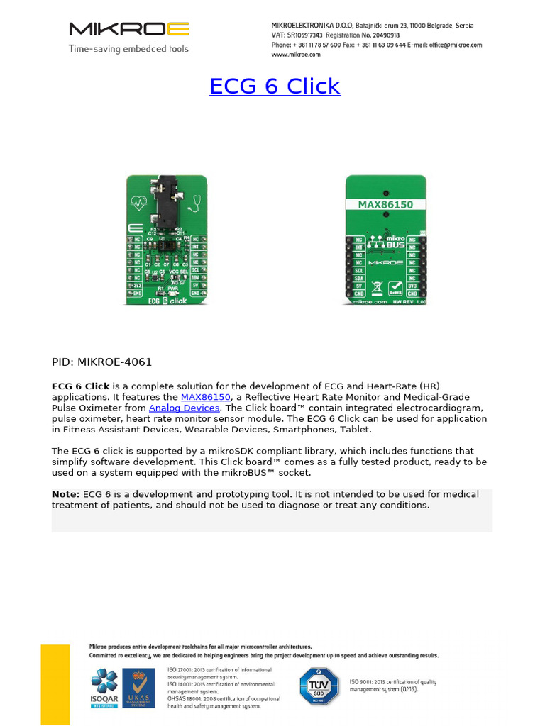 Data sheet mikro ECG | PDF | Electrocardiography | Heart Rate