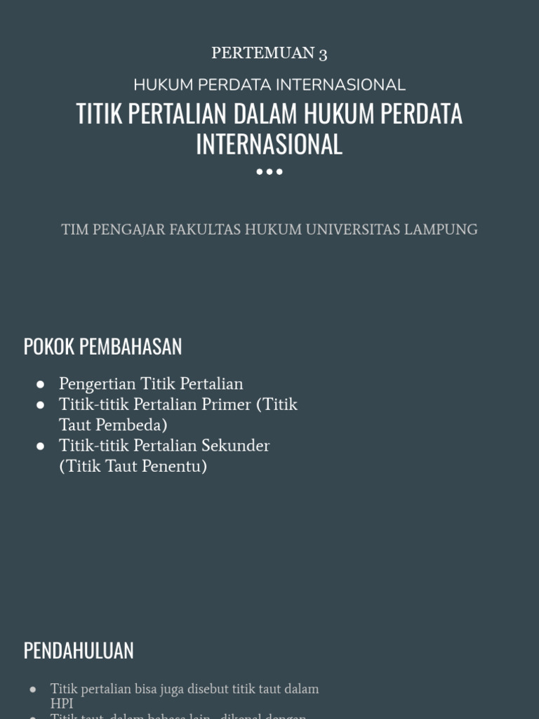 Titik Pertalian dalam Hukum Perdata Internasional | PDF | Hukum