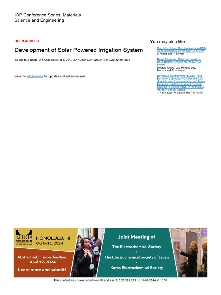 Development of Solar Powered Irrigation System | PDF | Programmable ...