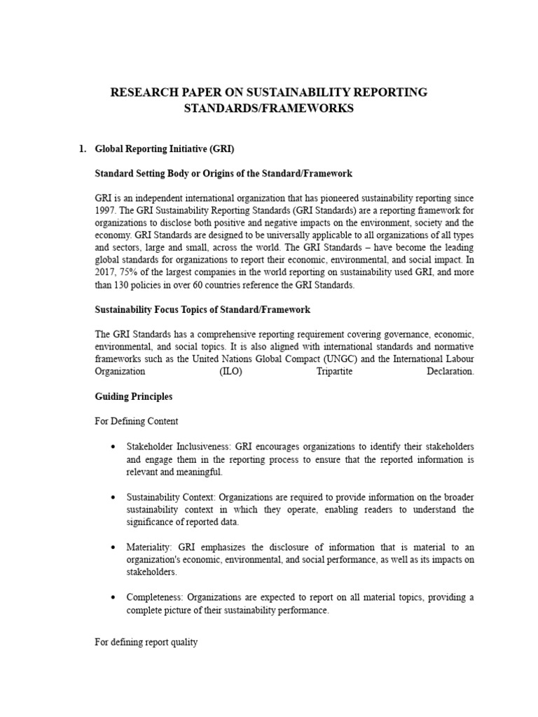 Sustainability Reporting Standard Pdf Business Economics Economies
