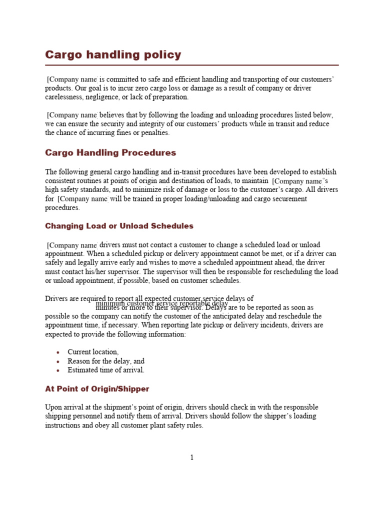 Cargo Handling and Safety Procedures | PDF | Cargo | Transport