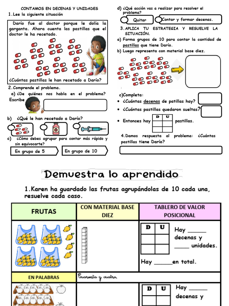 Ficha MAT Contamos en Decenas | PDF