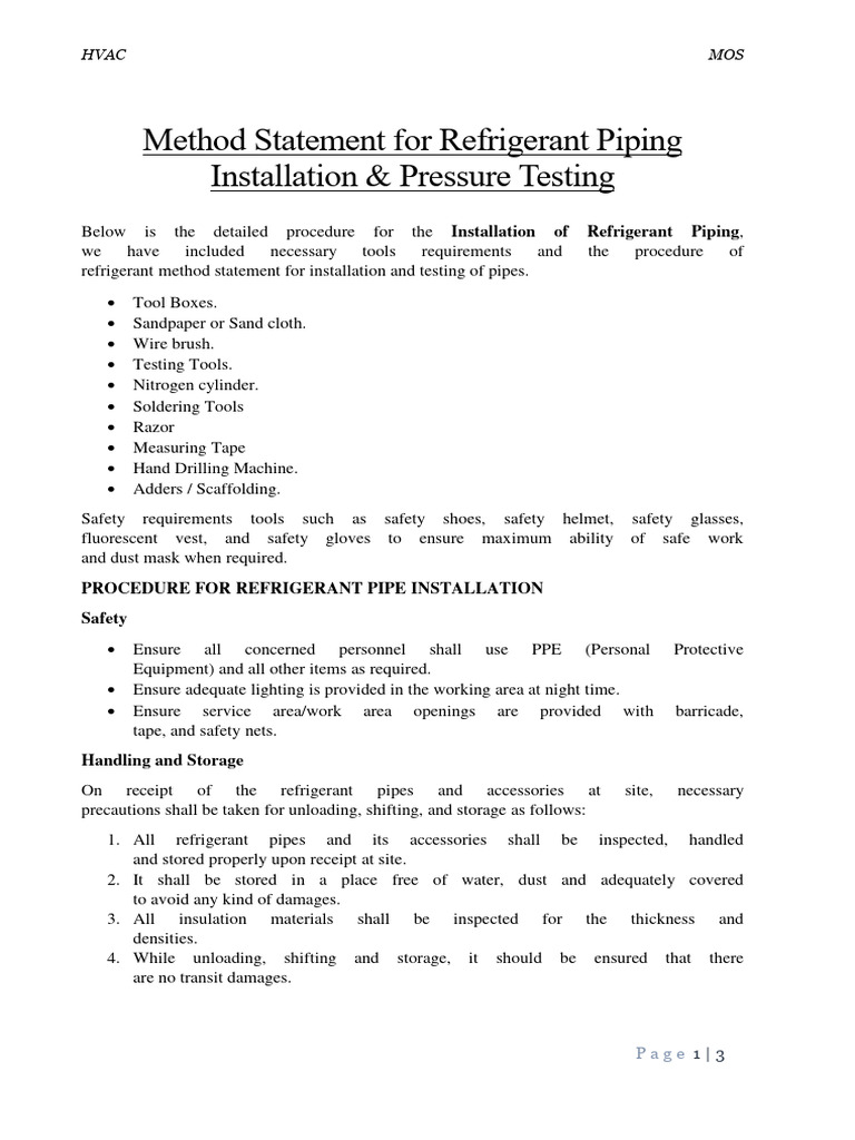 Refrigerant Piping Installation Guide | PDF | Pipe (Fluid Conveyance ...