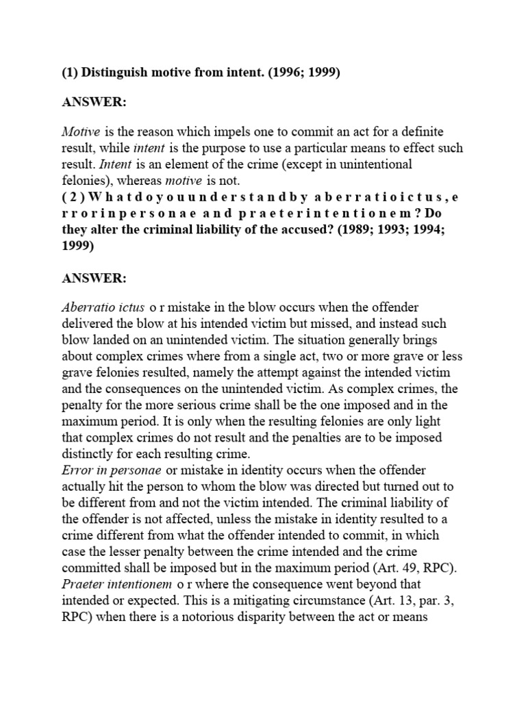 Key Criminal Law Concepts Explained | PDF | Crimes | Crime & Violence