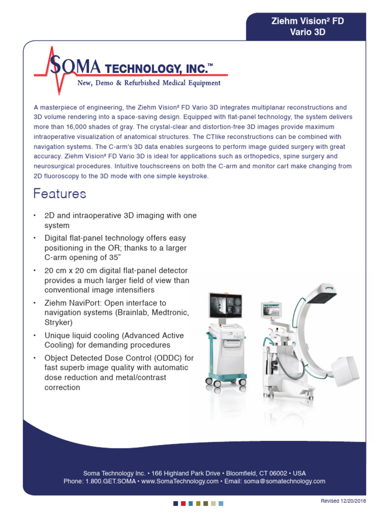 Ziehm Vision² FD Vario 3D Overview | PDF | Ct Scan | Imaging