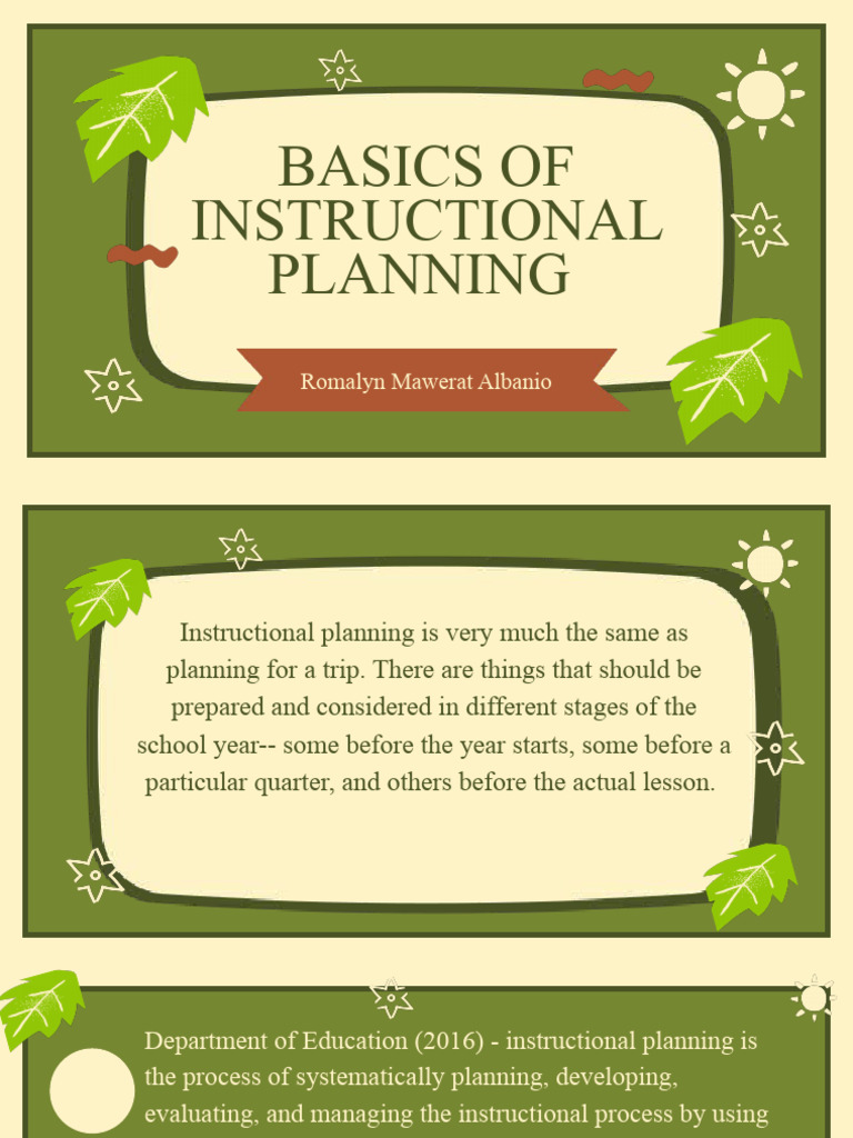 Leesson 5 basics of instructional planning pdf curriculum teachers