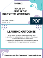 Lesson 3 - Roles of Stakeholders in The Delivery of Curriculum