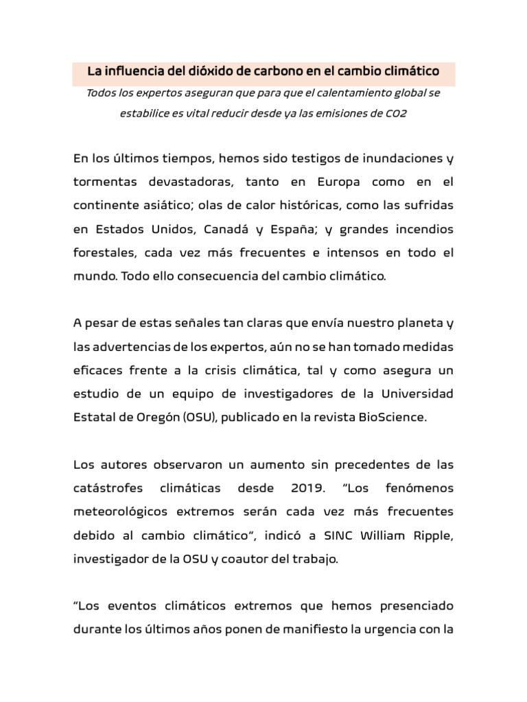 CO2 y Cambio Climático. | PDF | Gases de efecto invernadero | Dióxido ...