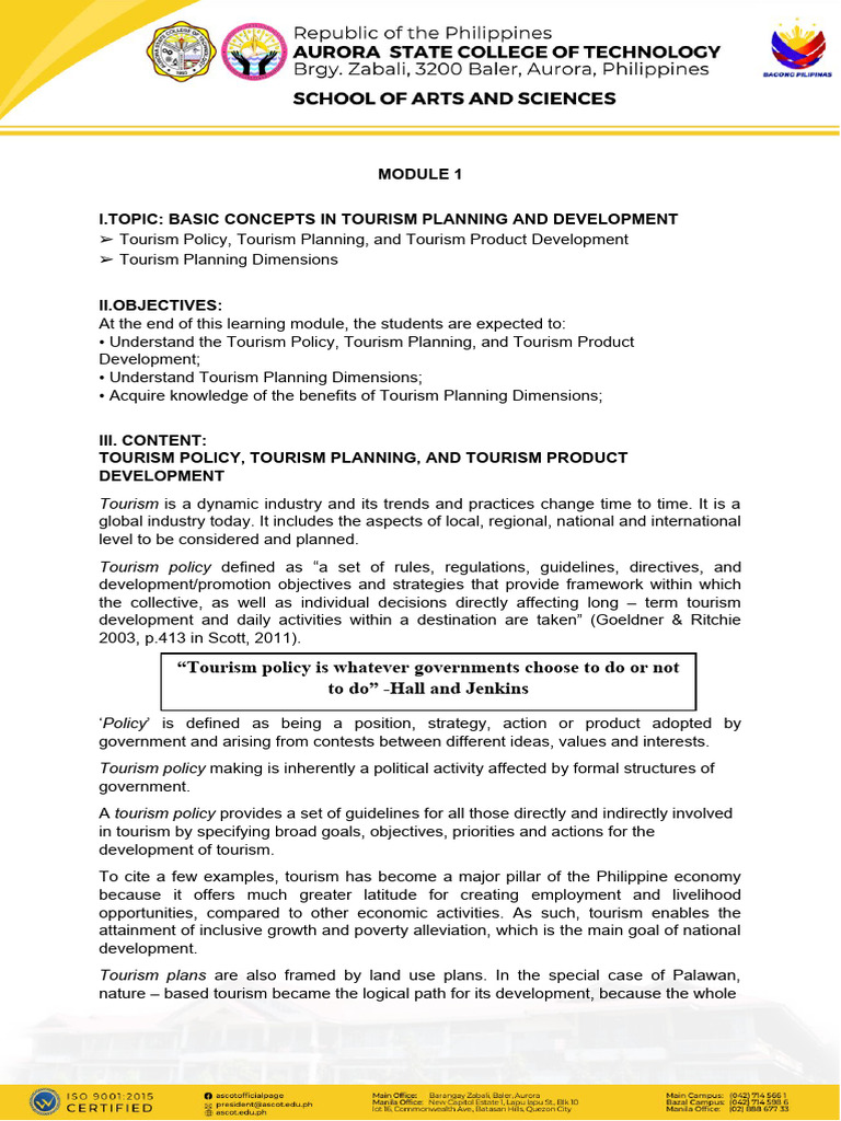 module-1-tourism-policy-planning-and-development-pdf-tourism-policy