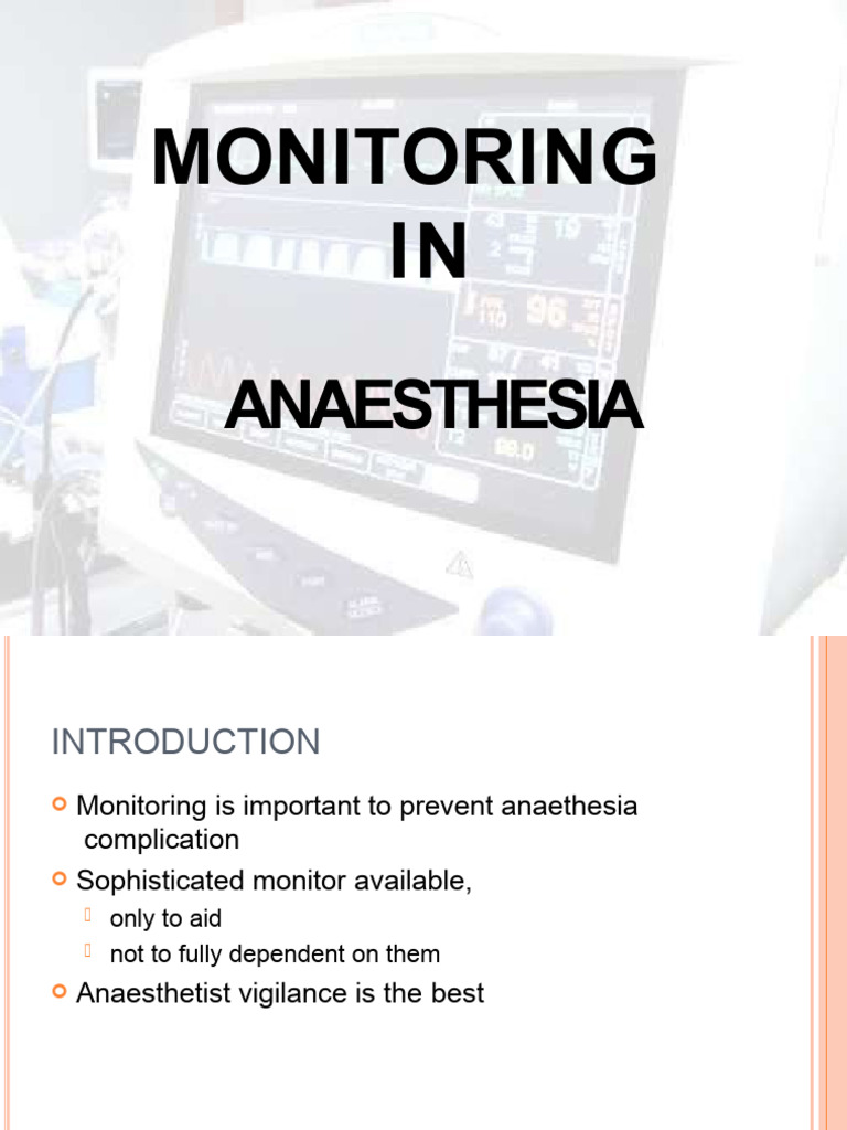 Anesthesia Monitoring Techniques Explained | PDF | Hypothermia | Blood ...