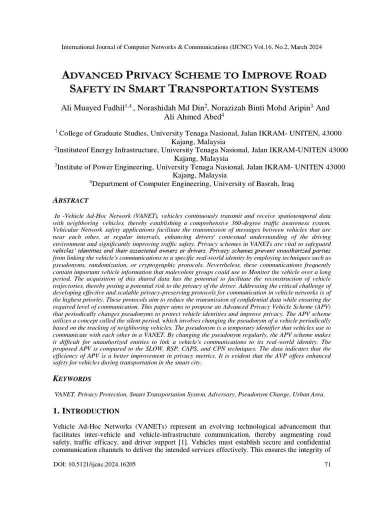 Advanced Privacy Scheme for VANET Safety | PDF | Malware | Encryption