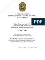 Salud Mental en El Siglo XXI-Importancia de La Urgencia Del Desarrollo de Políticas Públicas Efectivas