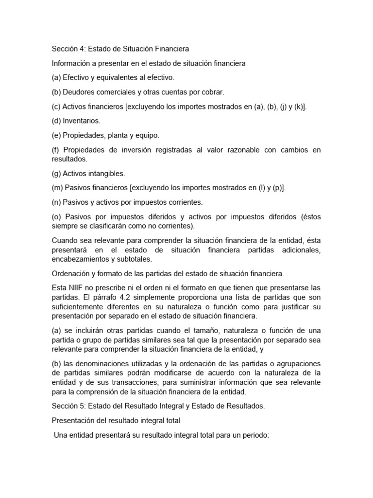 Resumen de Las Niif para Pymes | PDF | normas internacionales de ...
