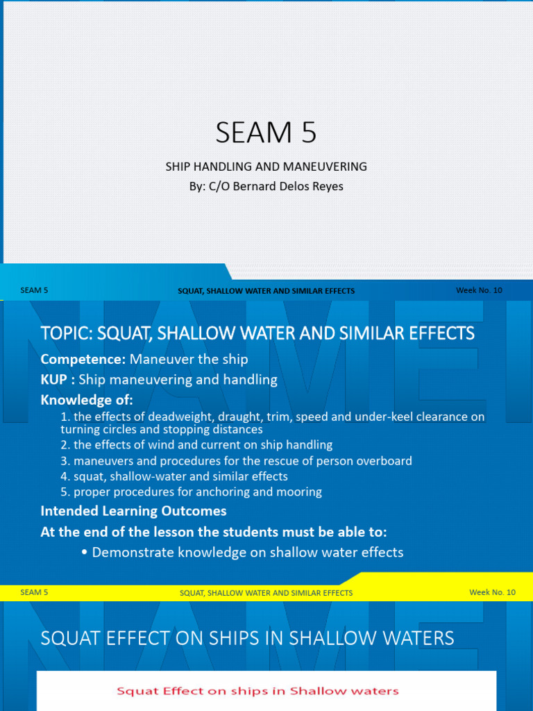 Week 10 - Squat, Shallow Water and Similar Effects | Download Free PDF ...