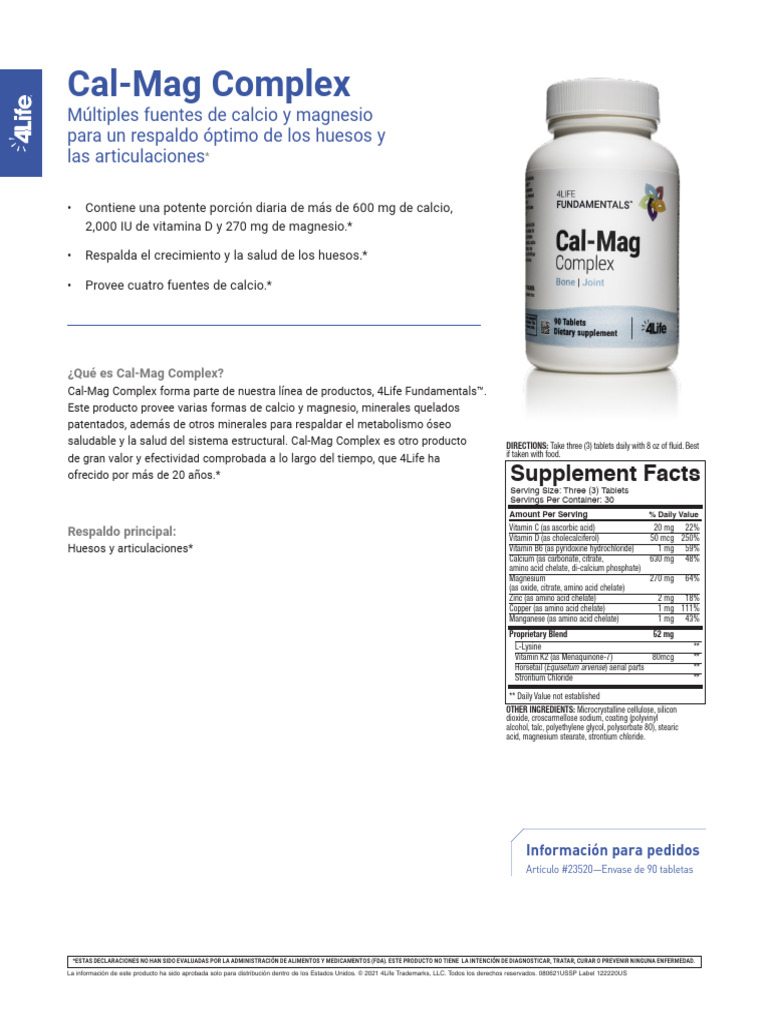 Cal-Mag PPS 080621USSP 20210831080606 | PDF | Química | Suplementos ...