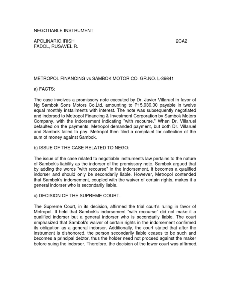 NEGOTIABLEINSTRUMENTCASESTUDY PDF