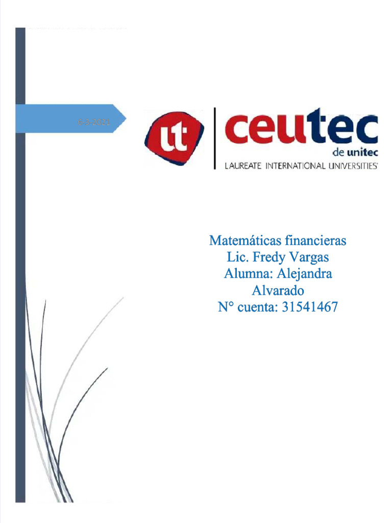 Cálculos de Matemáticas Financieras | PDF | Finanzas y dinero