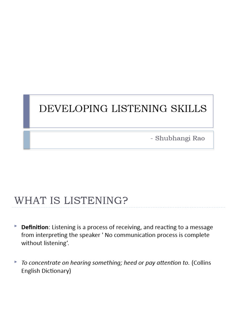 Mastering Effective Listening Skills | PDF | Communication | Nonverbal ...
