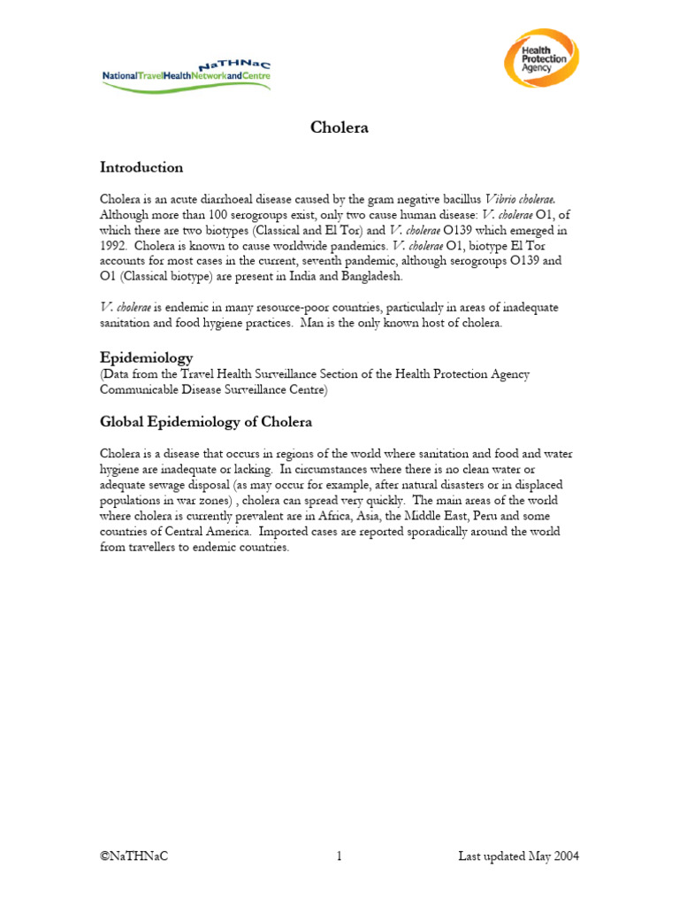 Cholera Pdf Cholera Diarrhea
