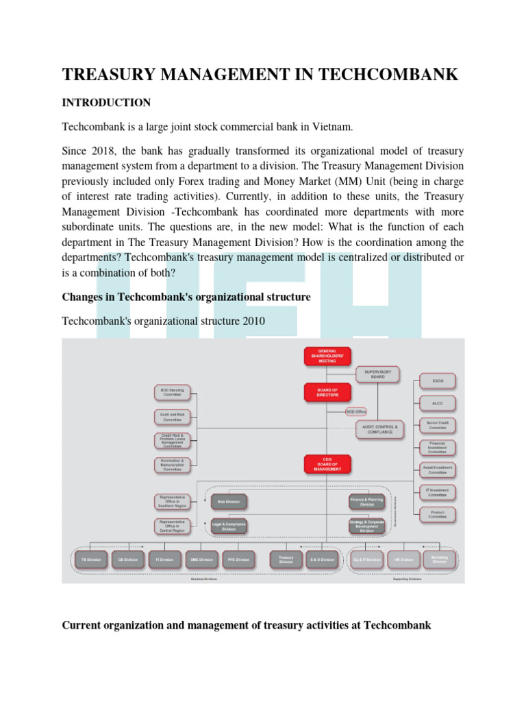 Techcombank Treasury Management Overview | PDF | Banks | Financial Capital