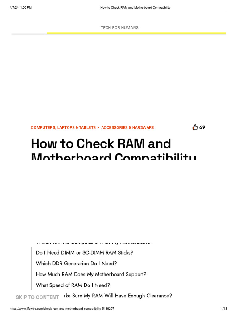 How to check ram and motherboard compatibility pdf computing