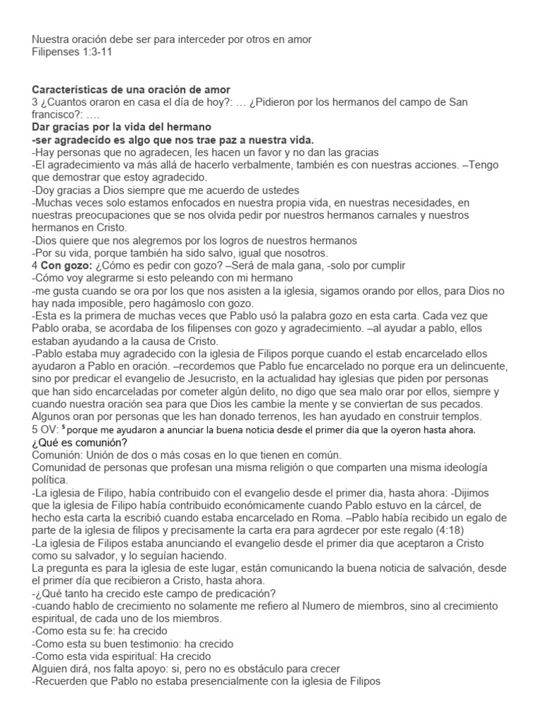 Oración de amor y comunión cristiana | PDF | eucaristía | Oración