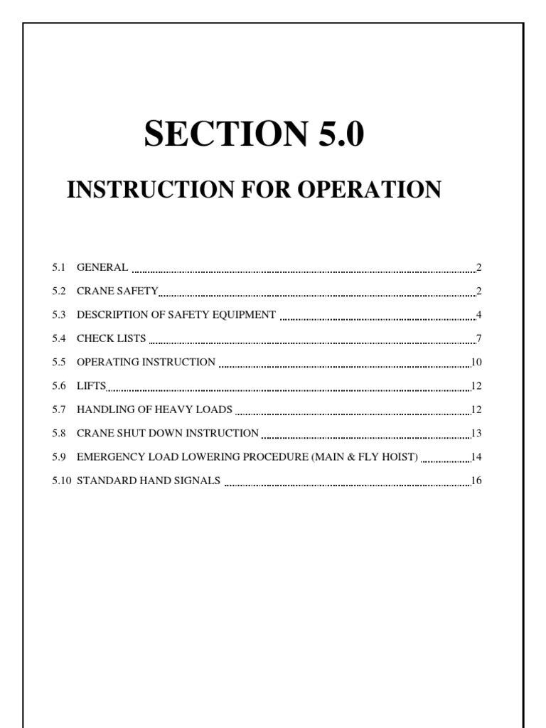 Crane Operation and Safety Instructions | PDF | Valve | Crane (Machine)