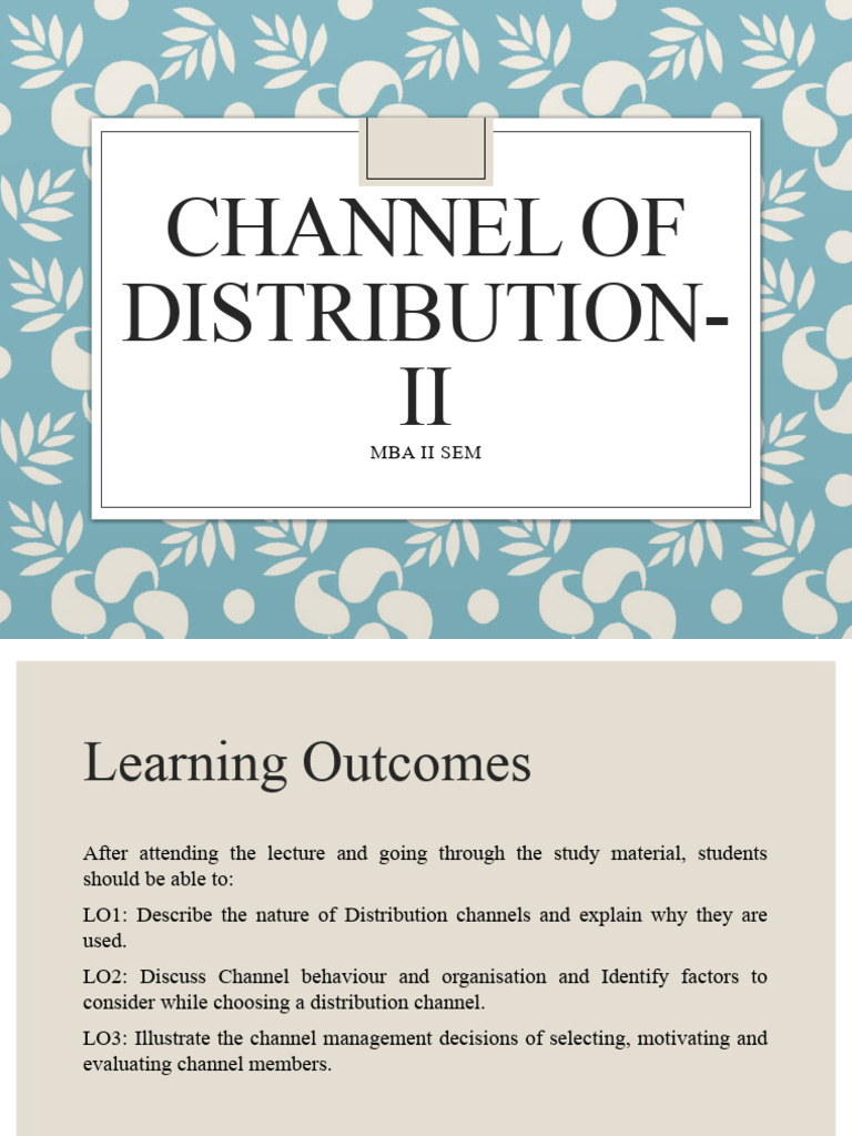 Understanding Distribution Channels in MBA | PDF | Retail | Auction