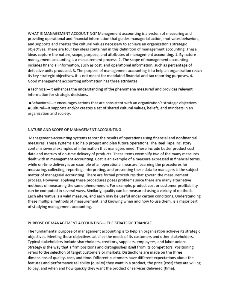 Understanding Management Accounting Basics | PDF | Strategic Management ...