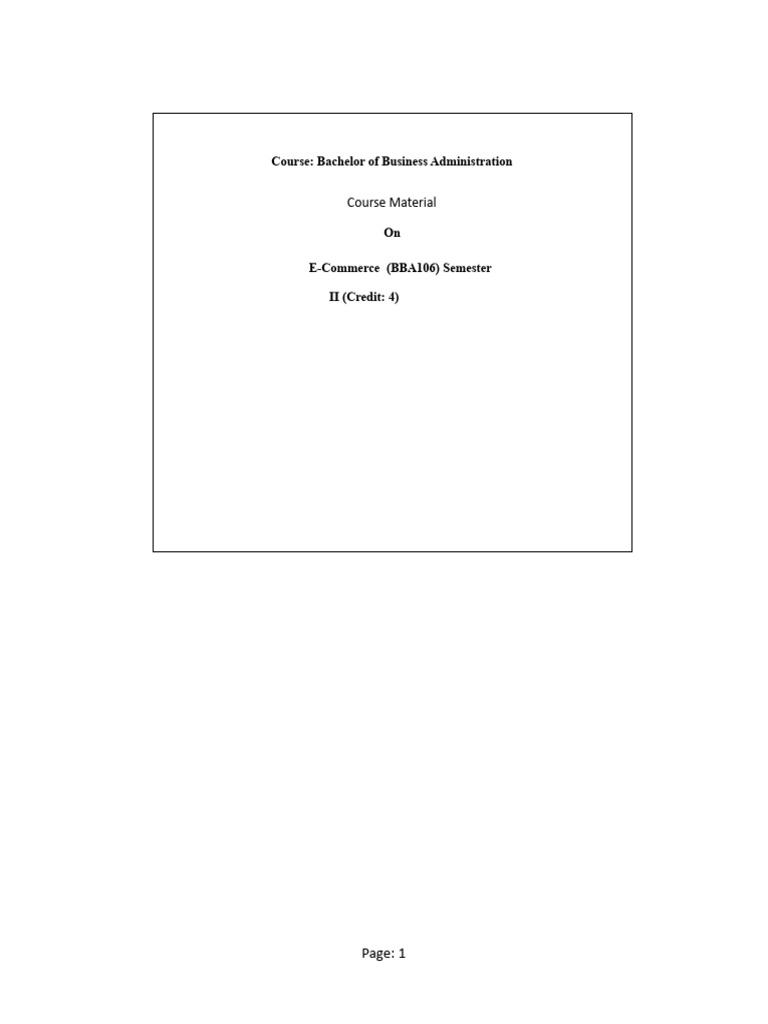 E-Commerce - Code - 108 - BBA (G) | PDF | E Commerce | World Wide Web
