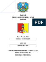 Rapor Sekolah Menengah Atas (Sma) : Kementerian Pendidikan, Kebudayaan, Riset, Dan Teknologi Republik Indonesia