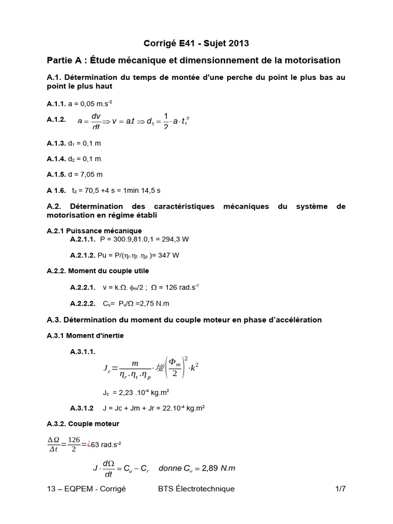 Corrigé E41 BTS Électrotechnique 2013 | PDF | Électromagnétisme | Éclairage
