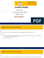 Compiler Design Sheet 3 Cont. 2022-2023