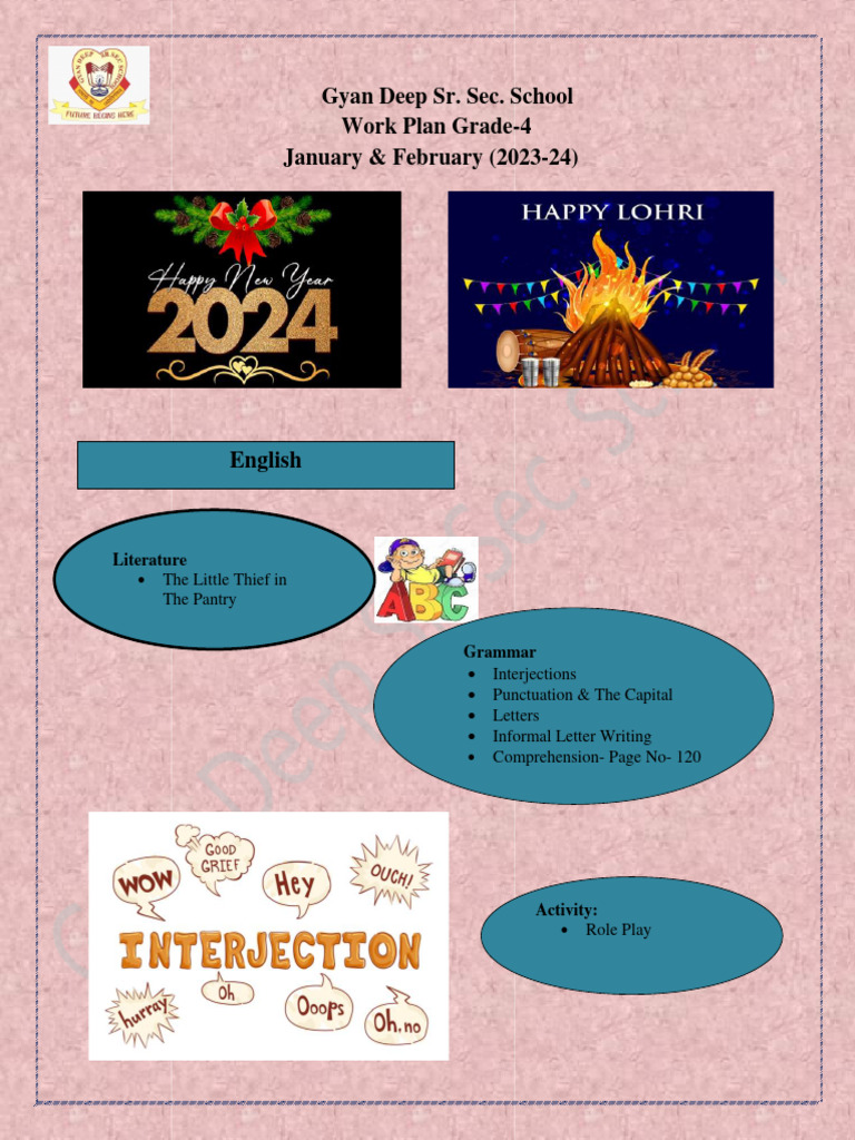 Class 4 Work Plan - January & February 2023-24 | PDF