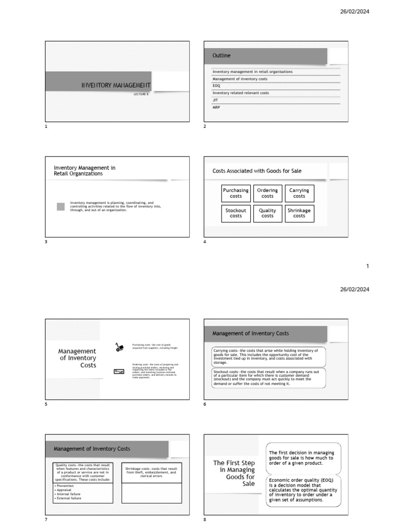 Inventory Management Strategies Overview | PDF | Lean Manufacturing ...